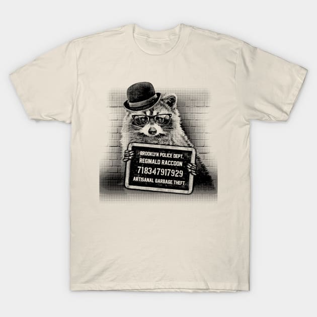 Brooklyn Raccoon Mugshot T-Shirt by UselessRob